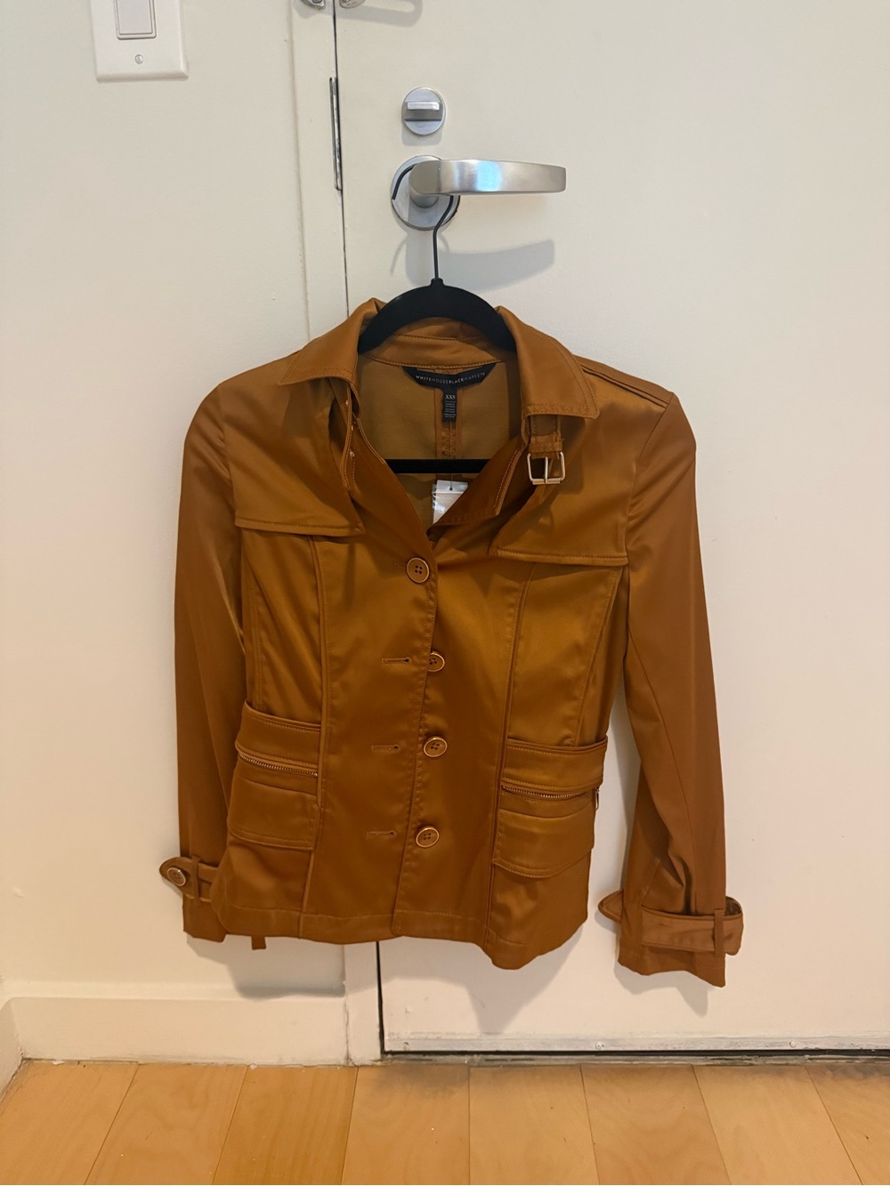 White House Black Market Cognac Utility Trench Jacket